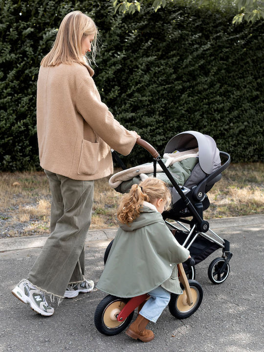 Waterproof Kids' Coat Short Windproof with Lining & Hood Olive