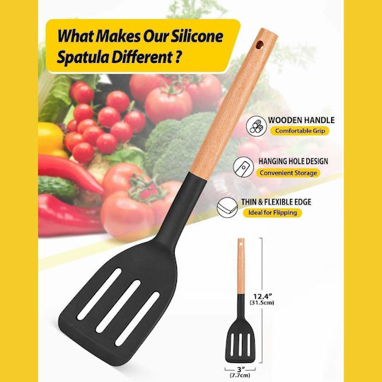 Uncle George Spatula Slotted Silicone 31.5cm