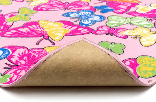 Kinderteppich Playroom Schmetterlinge Rosa 120x160