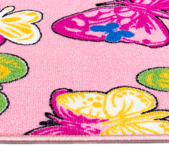 Kids Rug Playroom Butterflies Pink 160x240