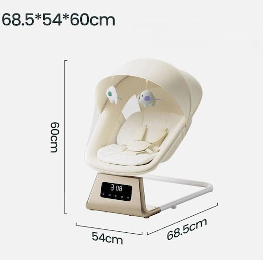 Electric Relax pentru Bebeluși Leagăn cu Muzică Bej pentru Copil până la 10kg