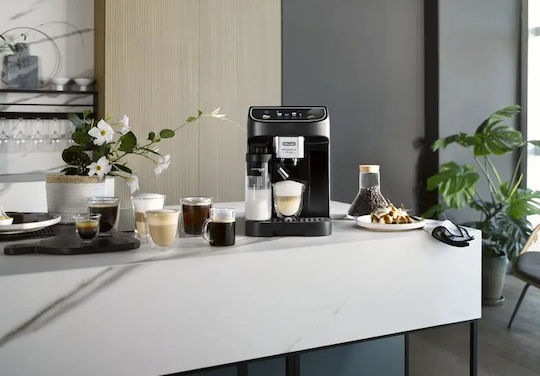 De'Longhi Magnifica Plus Automatic Espresso Machine 1450W Pressure 15bar for Cappuccino with Grinder Black