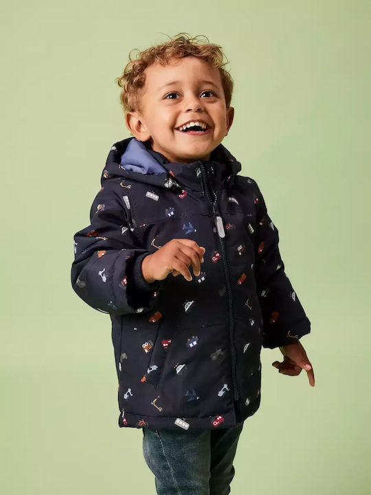 Kids' Casual Jacket Short with Hood Dark Sapphire