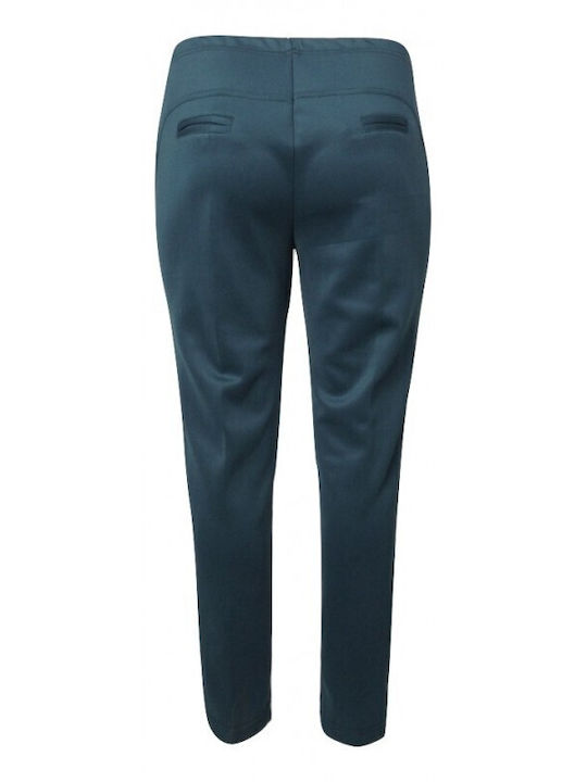 Damen Stoff Hose Petrol Blue