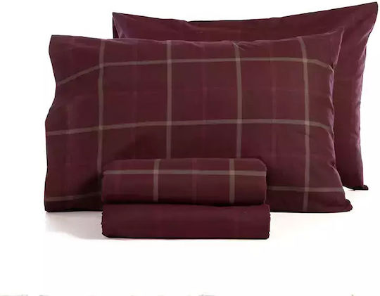 Nef-Nef Homeware Naiberg Комплект Чаршафи Кралски 240x260см Бордо 4 Броя