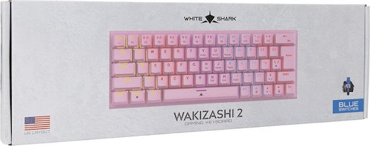 White Shark Wakizashi 2 Gaming Mechanical Keyboard 60% with Custom Blue switches and RGB lighting (English US)