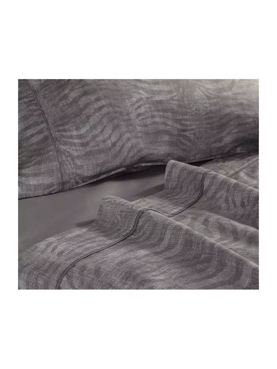 Nef-Nef Homeware Zesten Σετ Σεντόνια Υπέρδιπλα 240x270εκ. Grey (4τμχ)