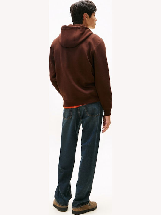 Flag Sweatshirt with Hood Brown