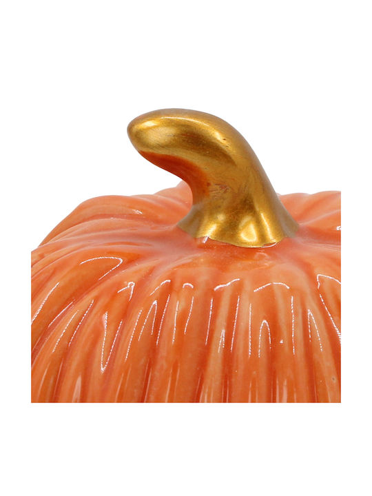 Decorative Ceramic Pumpkin Φ10.5x9 cm Orange Keskor 67260-2