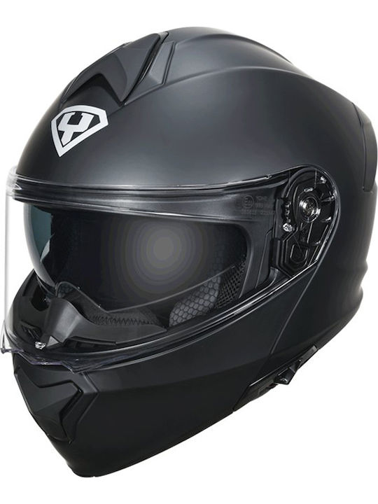 Yohe 935 SV Solid Black Matt Κράνος Μηχανής Flip-Up DOT / ECE 22.05 1600gr με Sunvisor