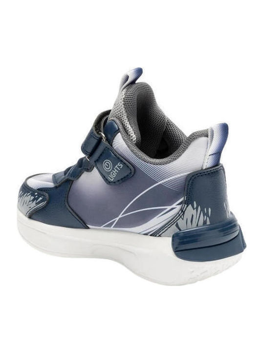 Παιδικά Sneakers High με Φωτάκια Μπλε