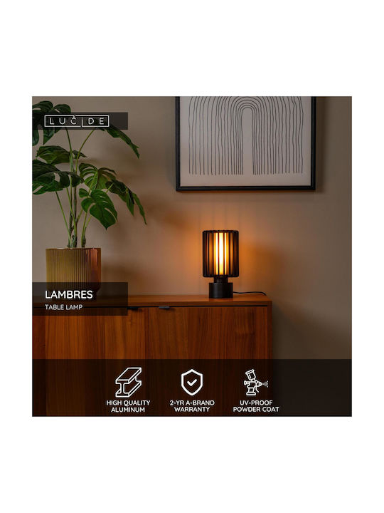 Lucide Lightning Lambres Decorative Lamp with Socket for Bulb E27 Black