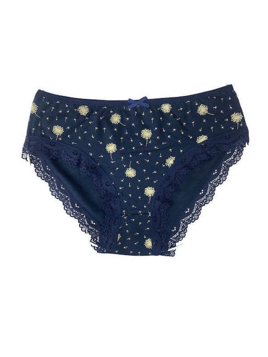 S1502 Βαμβακερά Damen Slip MultiPack mit Spitze Multicolored