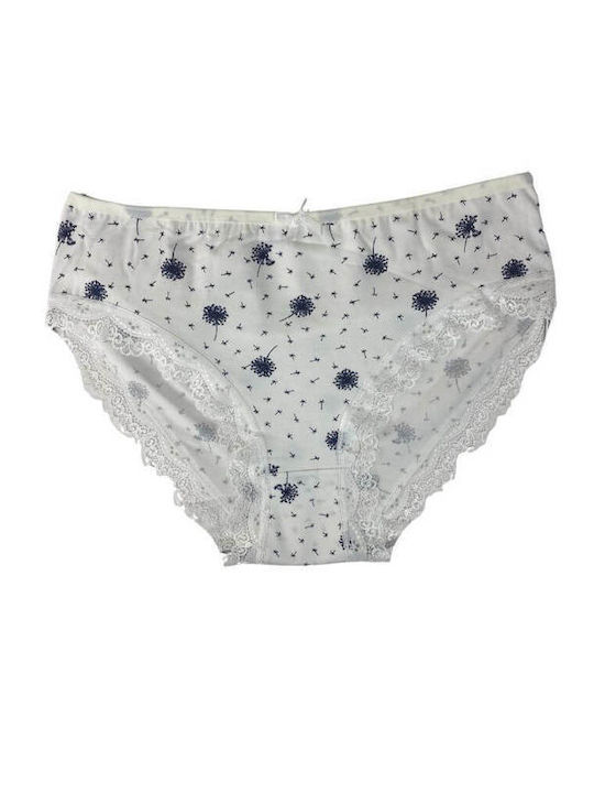 S1502 Βαμβακερά Damen Slip MultiPack mit Spitze Multicolored