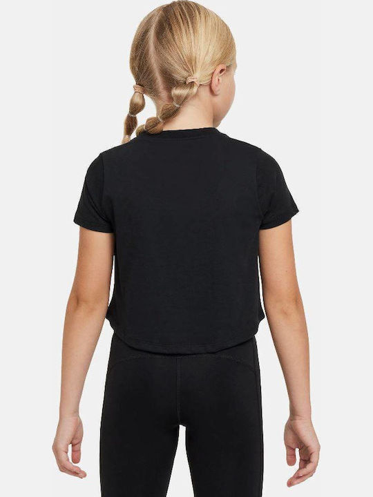 Kids' Crop Top Dri-Fit Short Sleeve Black Pro Dri-fit