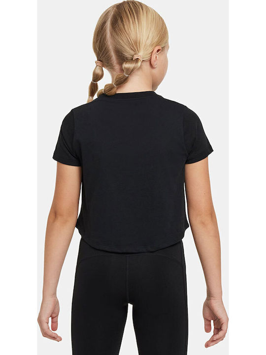 Kids' Crop Top Dri-Fit Short Sleeve Black Pro Dri-fit
