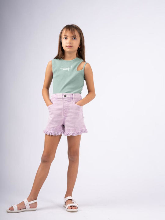 Παιδικό Crop Top Αμάνικο Μεντα