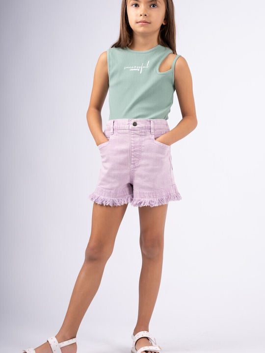 Παιδικό Crop Top Αμάνικο Μεντα