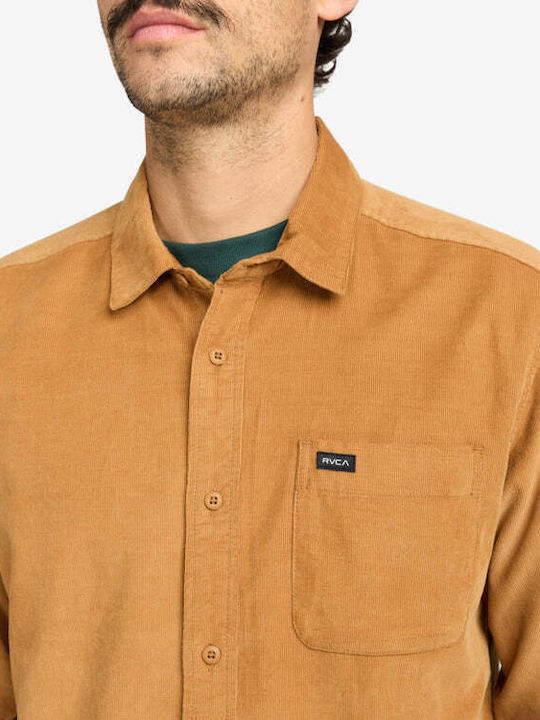 Long-sleeved Corduroy Shirt Camel