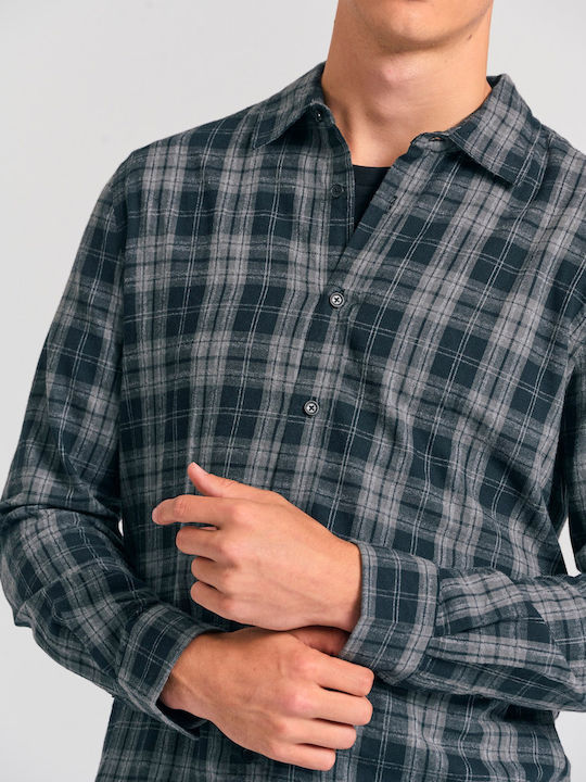 Long-sleeved Flannel Shirt Checked Plaid