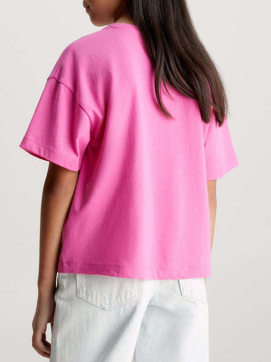 Kinder-T-Shirt Fuchsie Logo