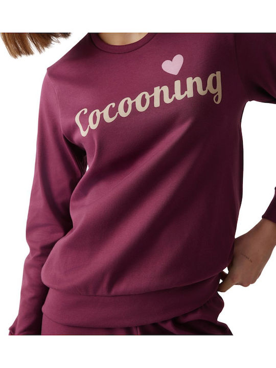 Minerva Winter Women's Pyjama Set Maroon Cocooning