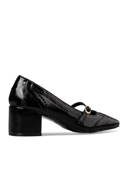 Pantofi cu toc cu Curea Negre