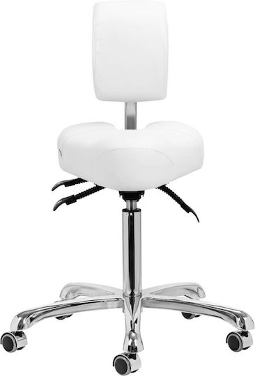 Salon Stools Räder Friseursalon- und Spa-Hocker mit Rückenlehne Schwarz
