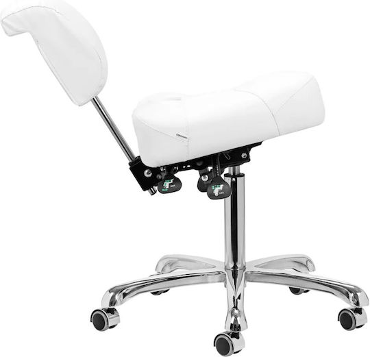 Salon Stools Räder Friseursalon- und Spa-Hocker mit Rückenlehne Schwarz