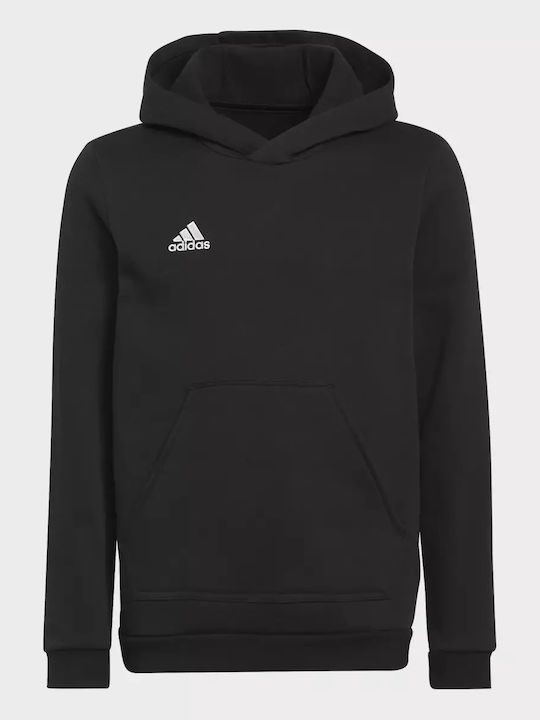 Fleece Παιδικό Φούτερ με Κουκούλα και Τσέπες Μαύρο Entrada22