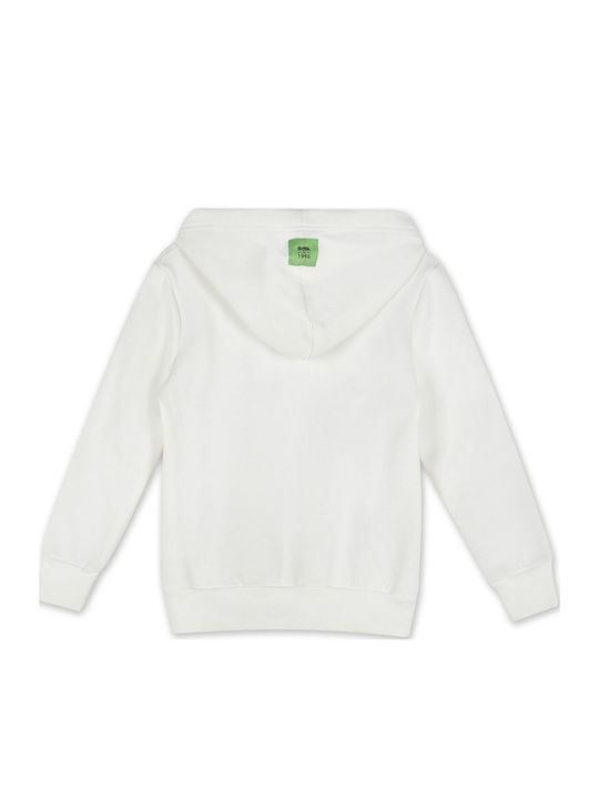 Fleece Kids Sweatshirt with Hood and Pockets Ecru Since Ever Minime