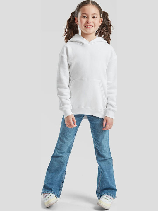 Kids Sweatshirt with Hood and Pockets White