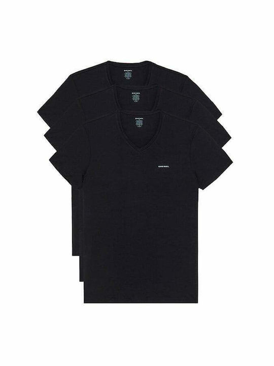 Umtee - Jake Men's Undershirts Short-sleeved in Black Color 3Pack
