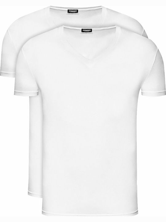 Men's Short Sleeve Undershirts White 2Pack