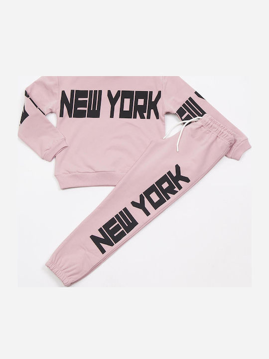 Kids Sweatpants Set Pink 2pcs