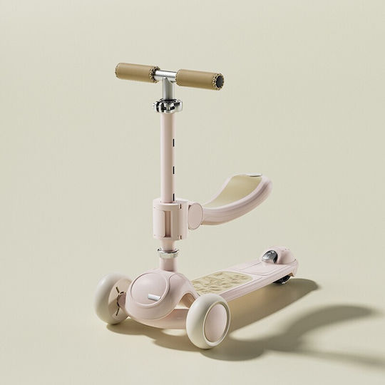 Kinderroller Klappbar 3-Rad mit Sitz für 15 Monate Rosa