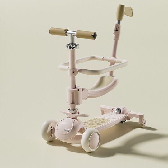 Kinderroller Klappbar 3-Rad mit Sitz für 15 Monate Rosa