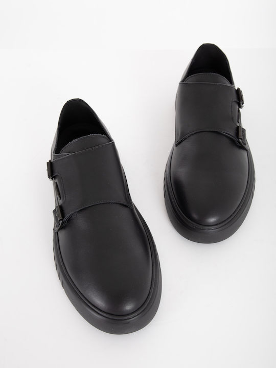 Leder Herren Freizeitschuhe Schwarz