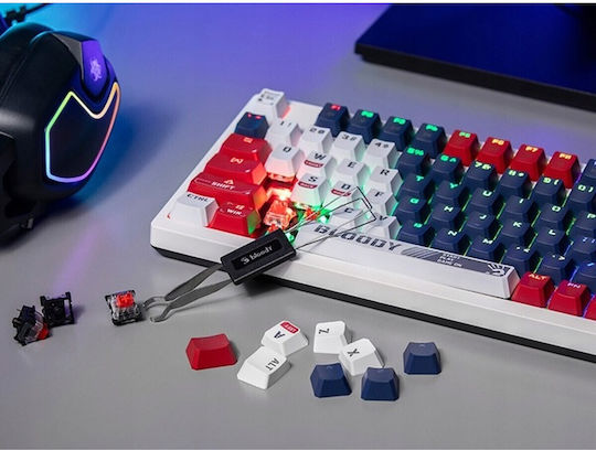 A4Tech Bloody S98 Gaming Mechanical Keyboard with BLMS Red Plus switches and RGB lighting (English US) Sports Navy