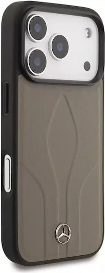 Mercedes-Benz Umschlag Rückseite Leder / Kunststoff / Silikon Braun (iPhone 17 Pro)