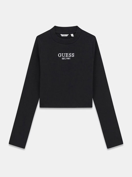 Παιδικό Crop Top Μακρυμάνικο Μαύρο