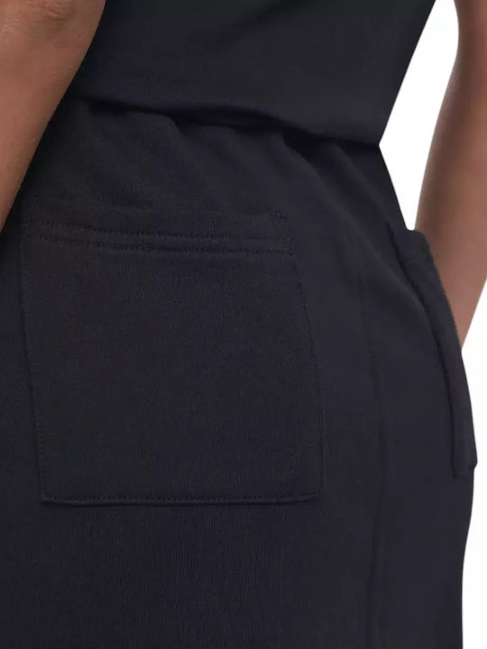 Twisted Denim Midi Skirt Dark Blue