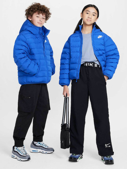 Kids' Sports Jacket with Lining & Hood Blue Sportswear