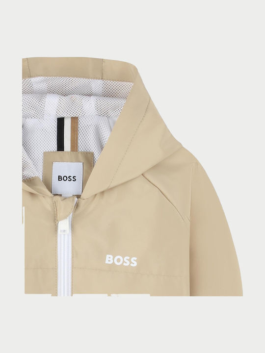 Kinder Freizeitjacke Winddicht mit Kapuze Brown