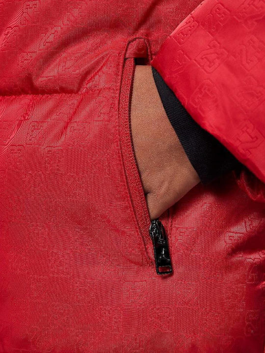 Kinder Sportjacke Kurz mit Kapuze Rot