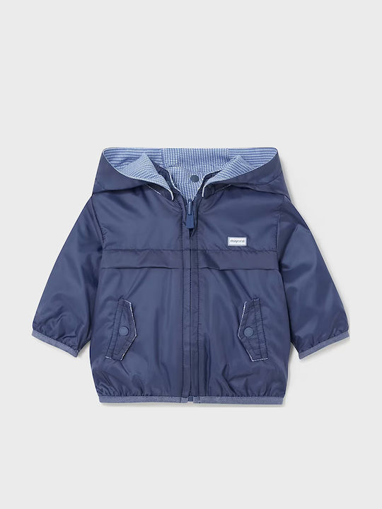 Kids' Casual Jacket Windproof Double Sided with Hood Blue