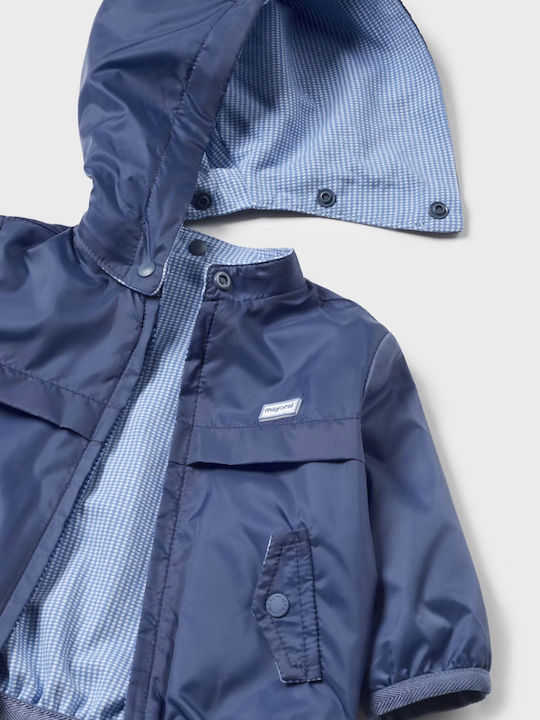 Kids' Casual Jacket Windproof Double Sided with Hood Blue