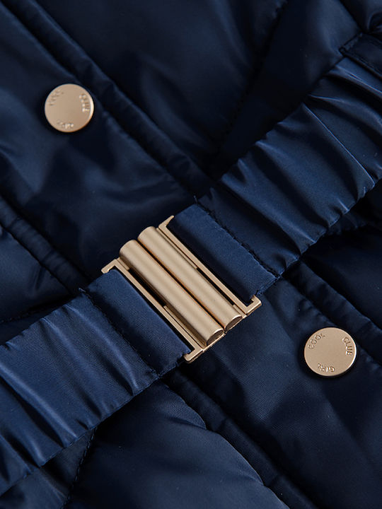Παιδικό Casual Μπουφάν με Επένδυση & Κουκούλα Navy Blue