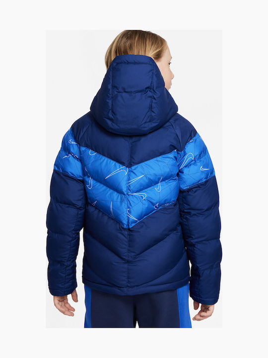 Kids' Sports Jacket Short with Hood Blue Sportswear