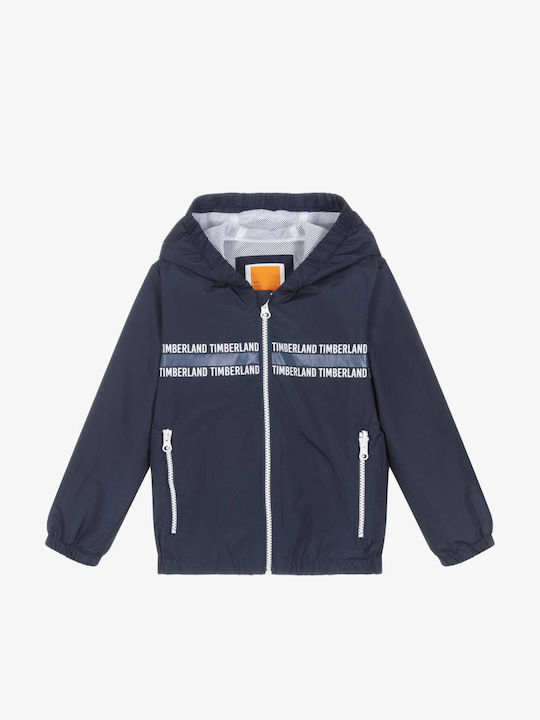 Kinder Freizeitjacke Kurz Winddicht mit Kapuze Marineblau